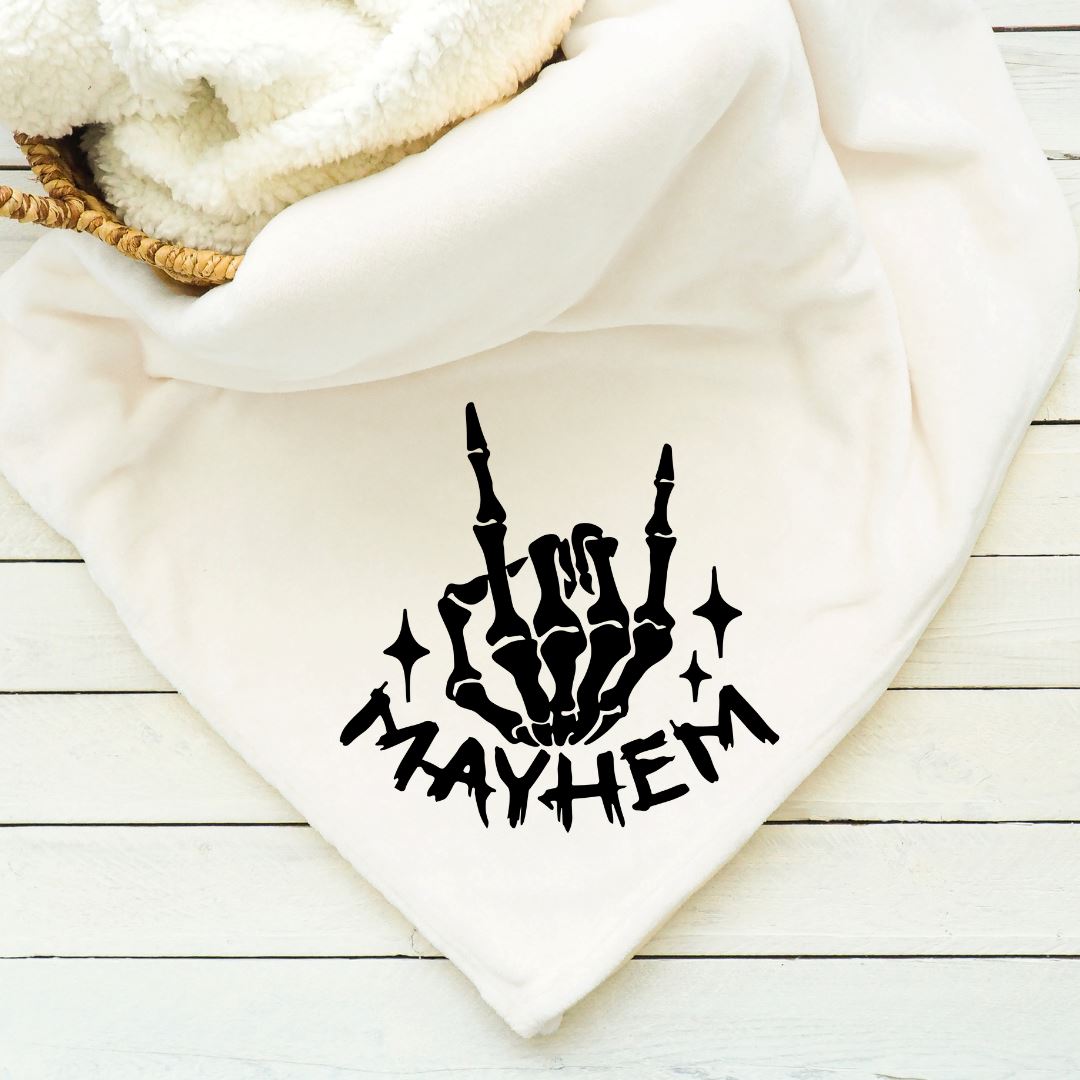 Mayhem Rock On Skeleton Hand Blanket Blankets Harlow Boutique Official Online Store 