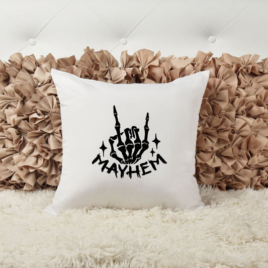 MAYHEM ROCK ON SKELETON HAND PILLOW Pillow Harlow Boutique Official Online Store 