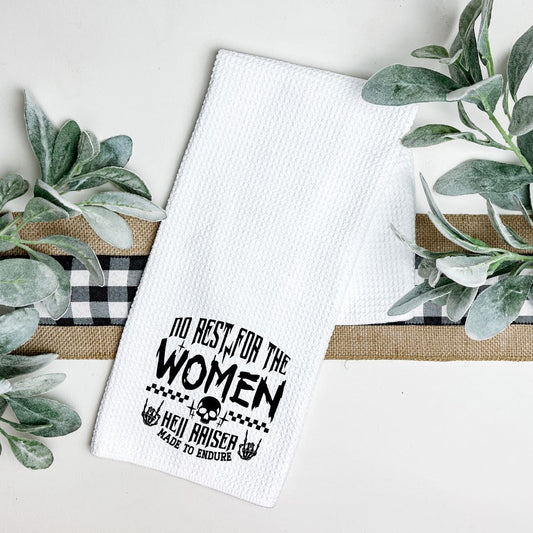 NO REST FOR WOMEN HELL RAISER TEA TOWEL Tea Towel Harlow Boutique Official Online Store 