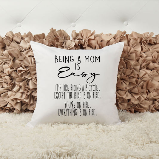 BEING A MOM IS EASY PILLOW Pillow Harlow Boutique Official Online Store 