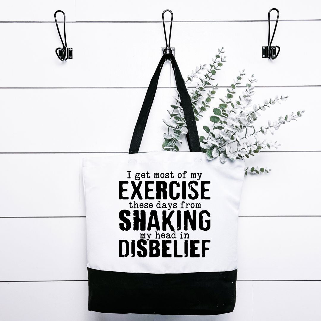 I Get Most Of My Exercise Tote Bag Harlow Boutique Official Online Store 
