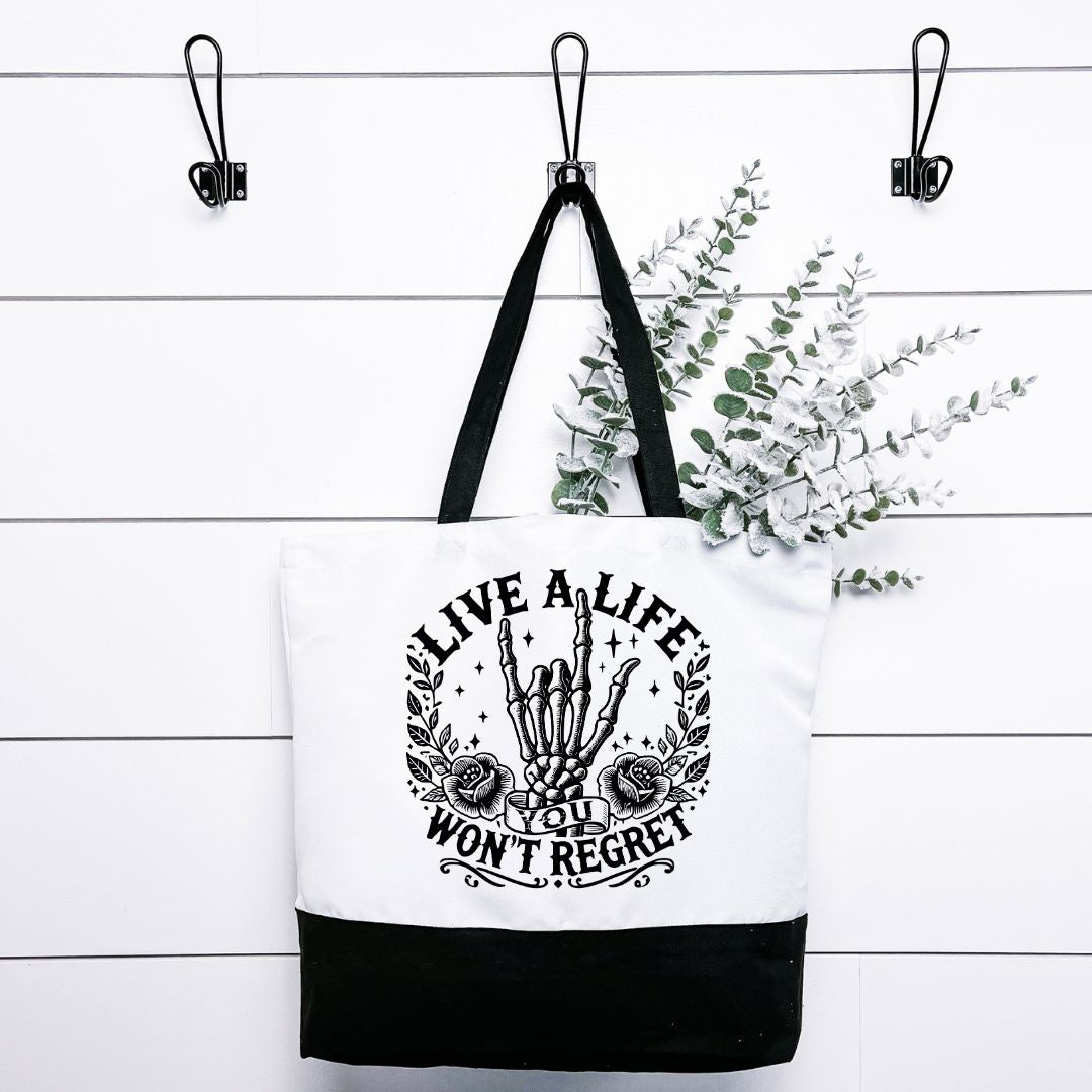 Live A Life You Wont Regret Tote Bag Harlow Boutique Official Online Store 
