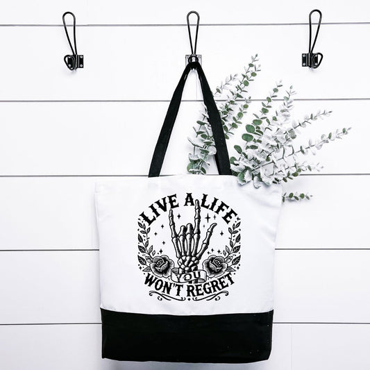 Live A Life You Wont Regret Tote Bag Harlow Boutique Official Online Store 