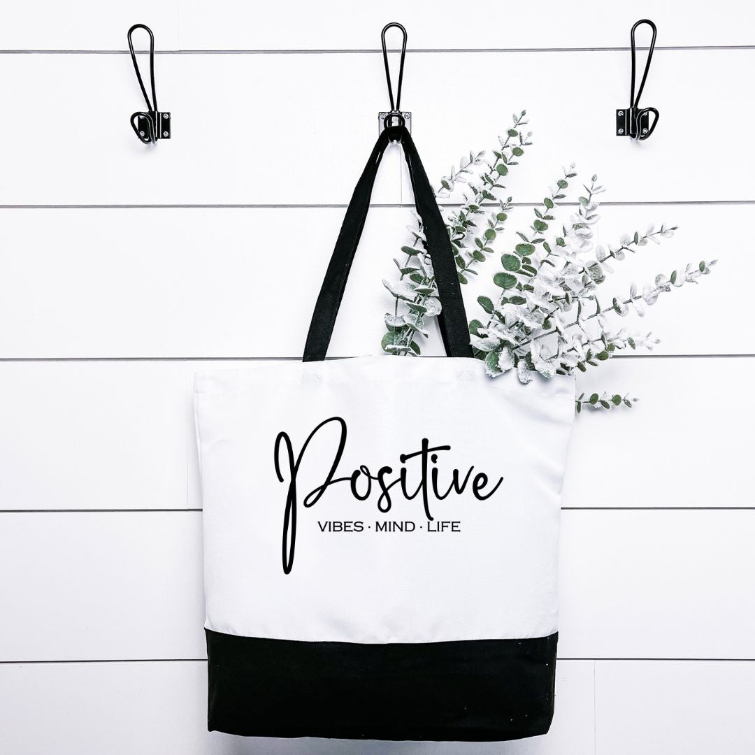 Positive Vibes Mind Life Tote Bag Harlow Boutique Official Online Store 