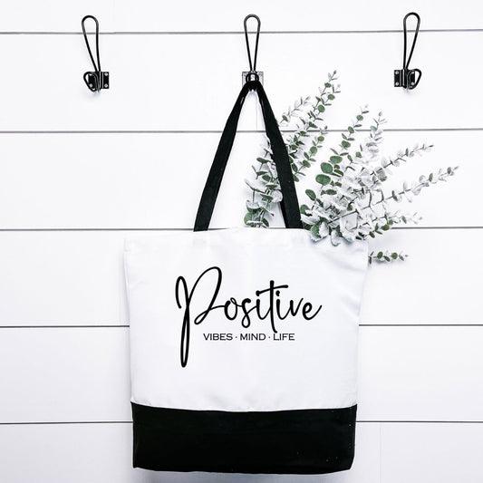 Positive Vibes Mind Life Tote Bag Harlow Boutique Official Online Store 