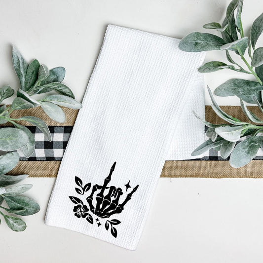 SKELETON HAND TEA TOWEL Tea Towel Harlow Boutique Official Online Store 