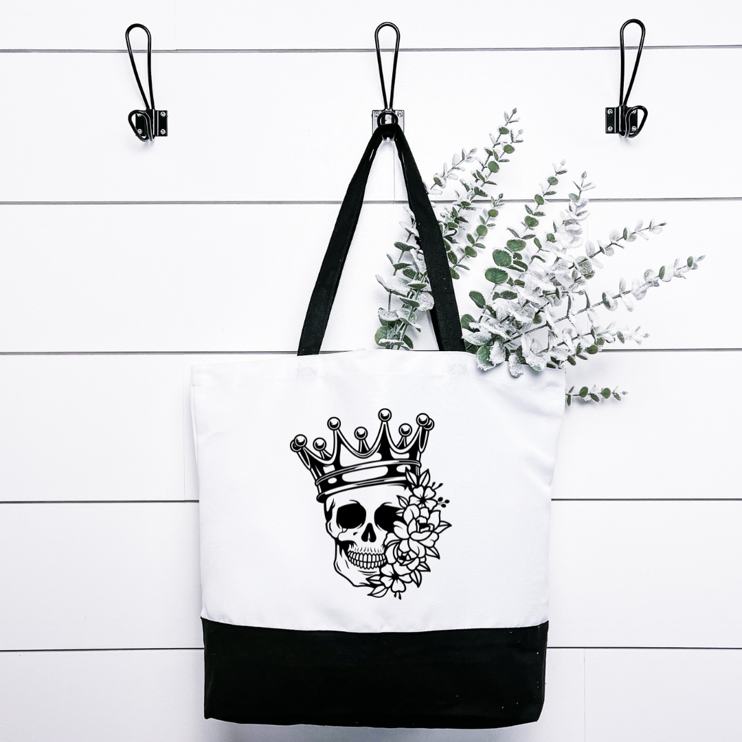 Skull Crown Tote Bag