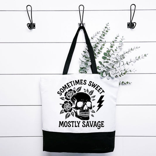 Sometimes Sweet Mostly Savage Tote Bag Harlow Boutique Official Online Store 