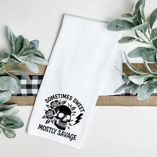 SOMETIMES SWEET MOSTLY SAVAGE TEA TOWEL Tea Towel Harlow Boutique Official Online Store 