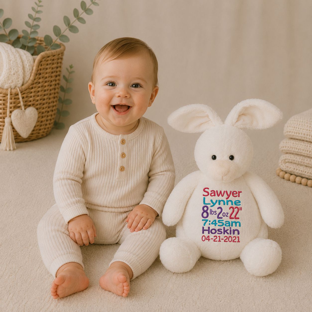 Ivory Bunny Stuffed Animal Stuffed Animal Harlow Boutique Official Online Store 