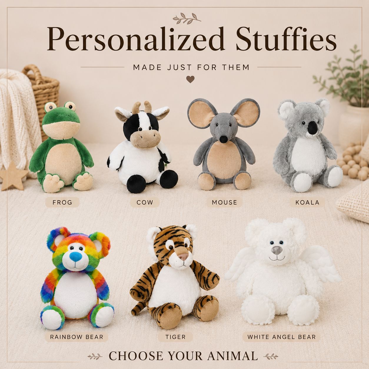 Name Embroidered Stuffed Animal Stuffed Animal Harlow Boutique Official Online Store 