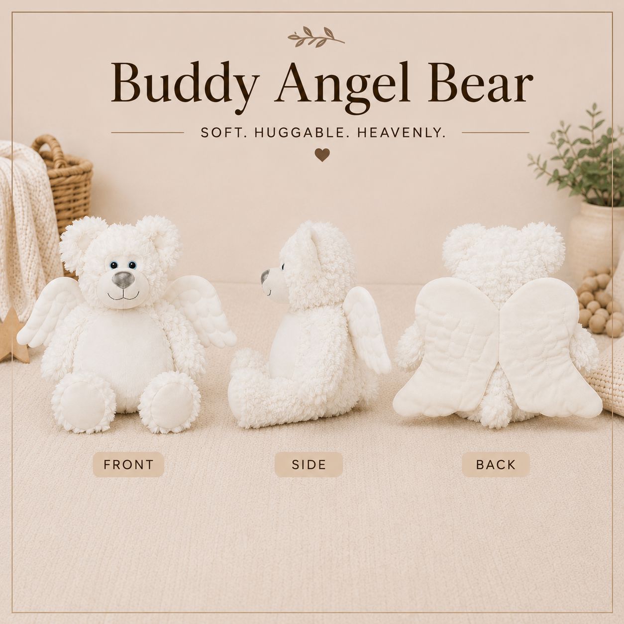 White Angel Bear Stuffed Animal Stuffed Animal Harlow Baby Boutique Official Website 