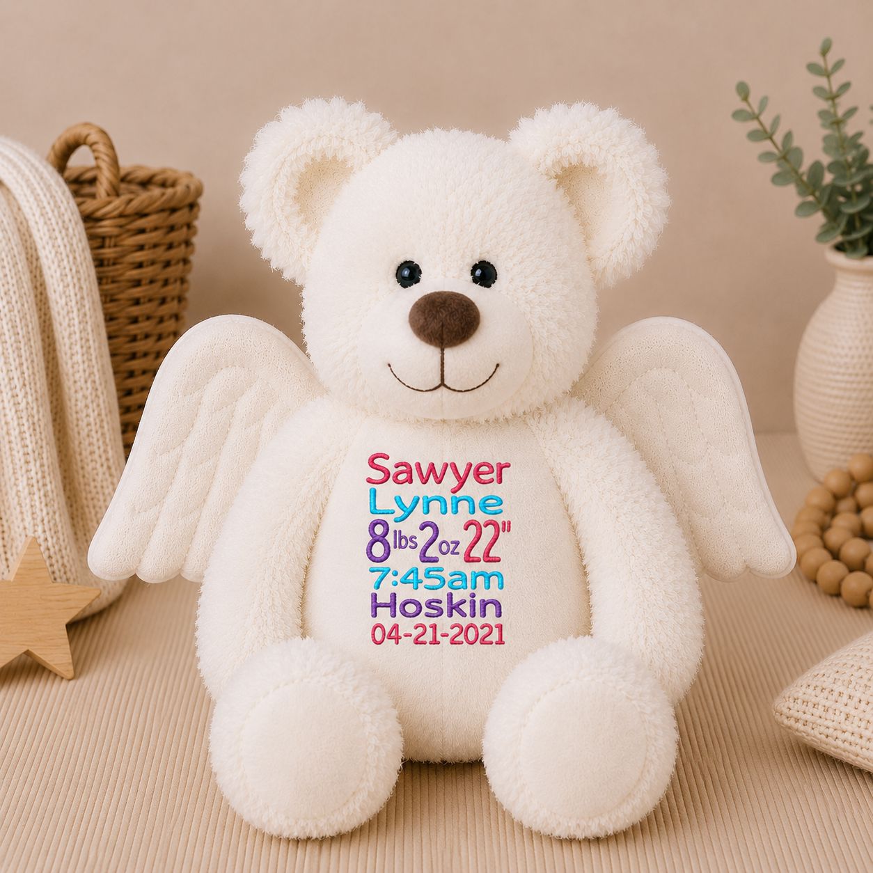 White Angel Bear Stuffed Animal Stuffed Animal Harlow Baby Boutique Official Website 