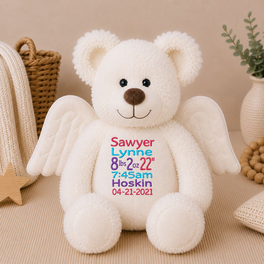 White Angel Bear Stuffed Animal Stuffed Animal Harlow Baby Boutique Official Website 