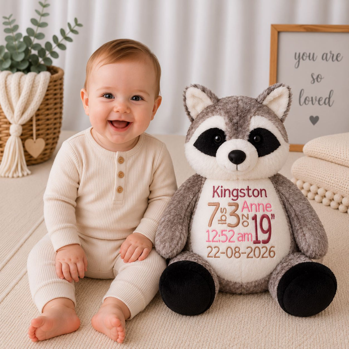 Rene Raccoon Buddy Stuffed Animal Stuffed Animal Harlow Boutique Official Online Store 