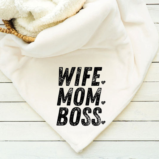 Wife Mom Boss Blanket Blankets Harlow Boutique Official Online Store 