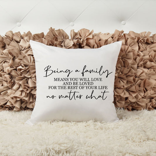 BEING A FAMILY MEANS PILLOW Harlow Boutique Official Online Store 