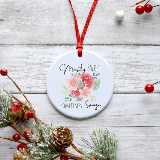 MOSTLY SWEET SOMETIMES SAVAGE ORNAMENT Harlow Boutique Official Online Store 