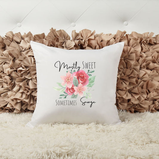 MOSTLY SWEET SOMETIMES SAVAGE PILLOW Harlow Boutique Official Online Store 