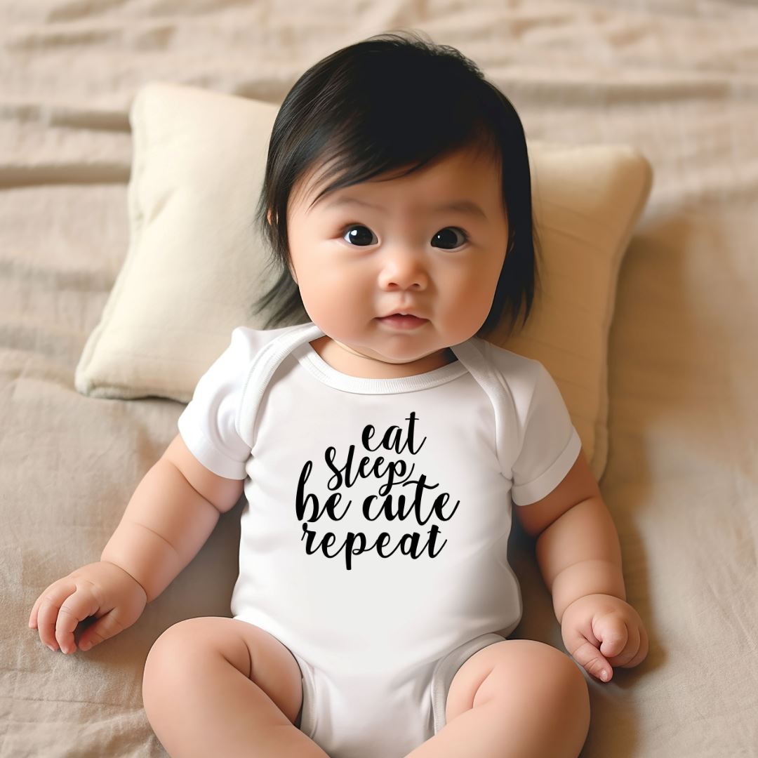 Eat Sleep Be Cute Repeat Baby Bodysuit Harlow Boutique Official Online Store 