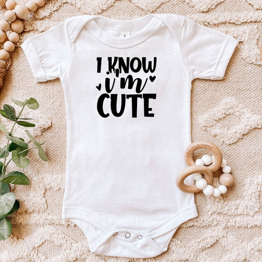 I Know Im Cute Baby Bodysuit Harlow Boutique Official Online Store 