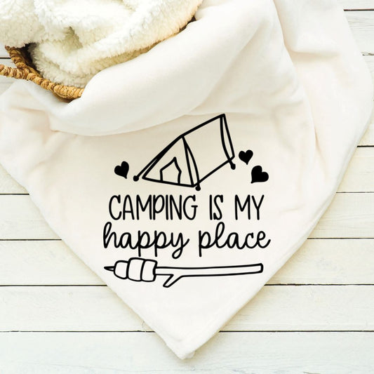 Camping is my Happy Place Blanket Blankets Harlow Boutique Official Online Store 