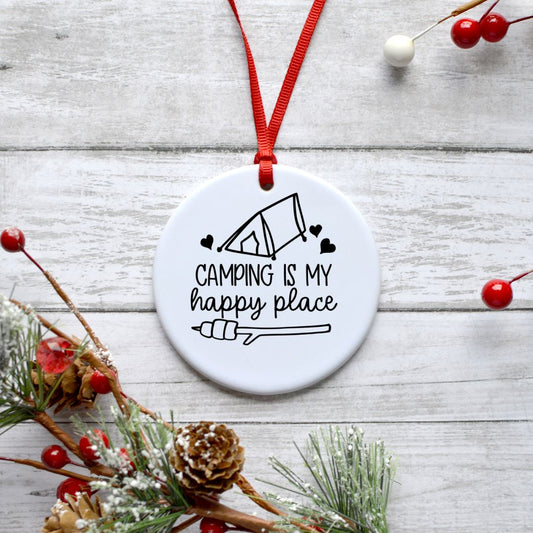 CAMPING IS MY HAPPY PLACE ORNAMENT Harlow Boutique Official Online Store 