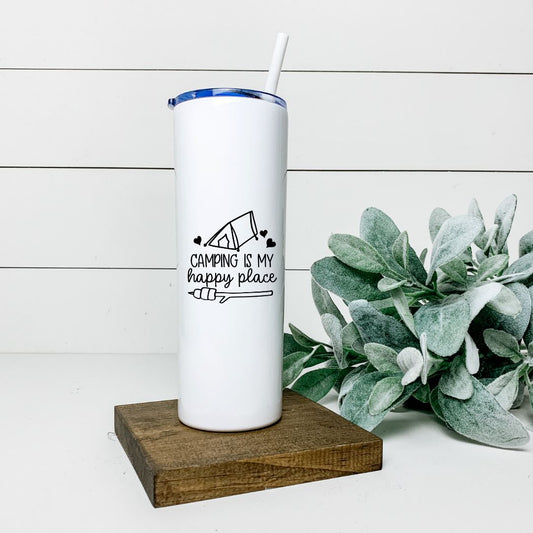 CAMPING IS MY HAPPY PLACE TALL TUMBLER Tumblers Harlow Boutique Official Online Store 