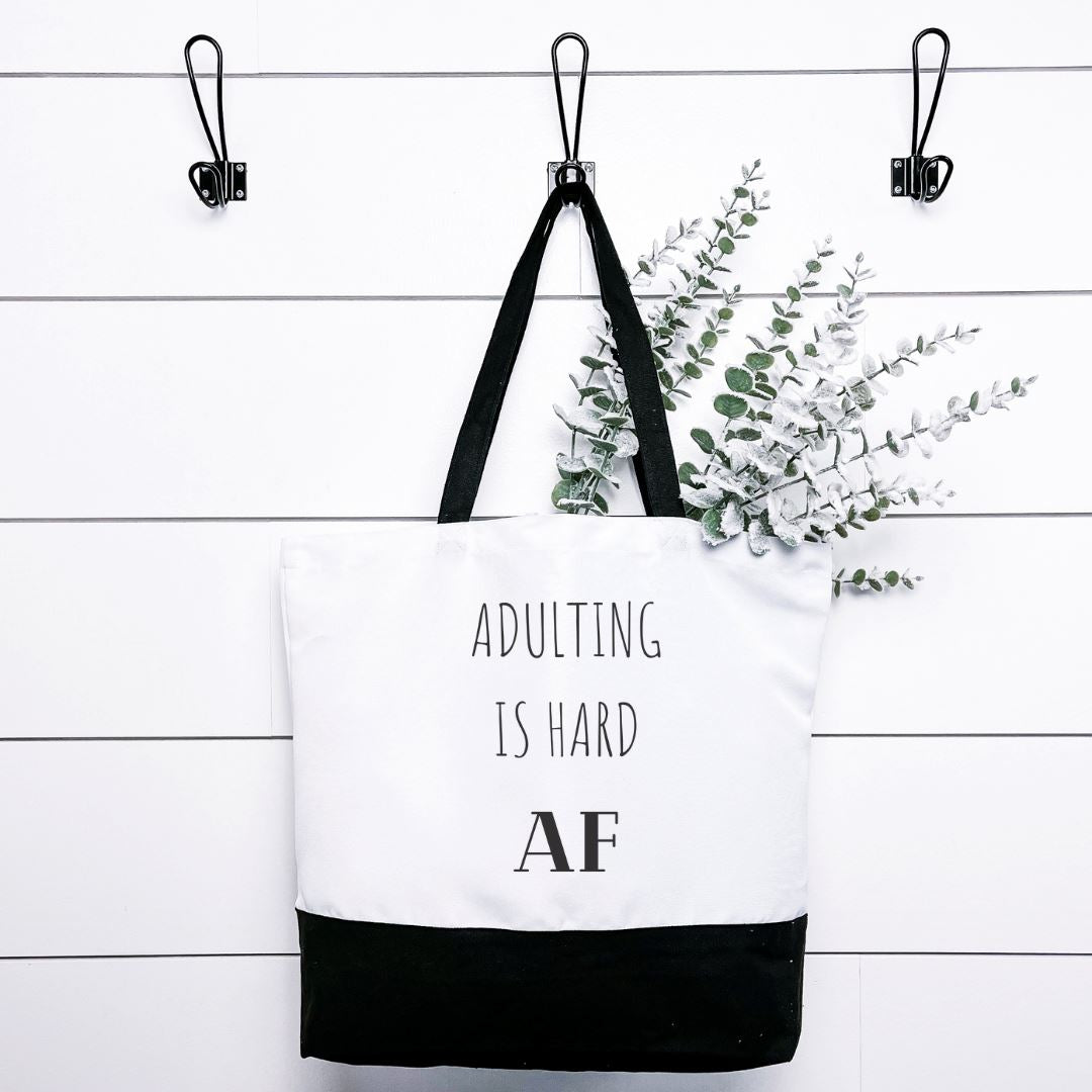 Adulting Is Hard AF Tote Bag Harlow Boutique Official Online Store 