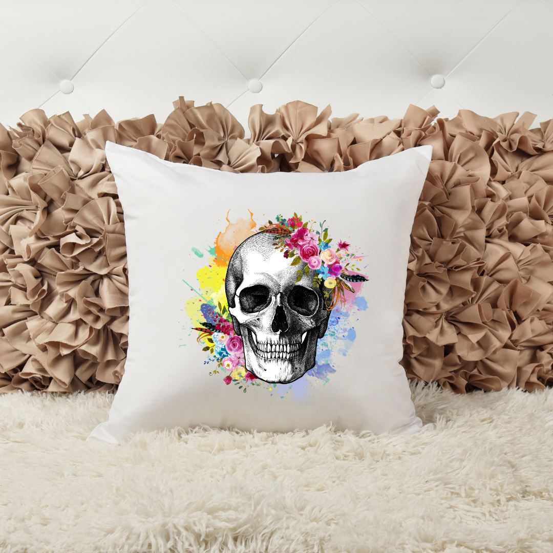 WATERCOLOR SKULL PILLOW Harlow Boutique Official Online Store 