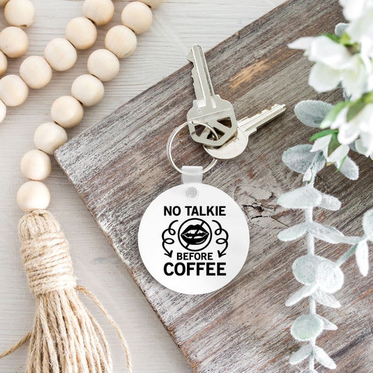 NO TALKIE BEFORE COFFEE KEYCHAIN Harlow Boutique Official Online Store 