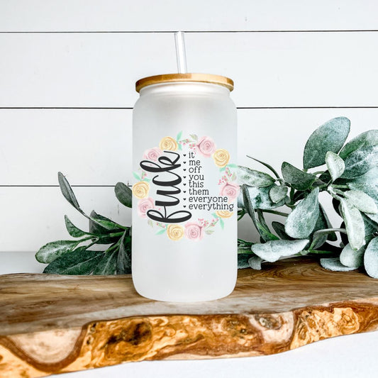 FUCK IT FROSTED GLASS JAR TUMBLER Harlow Boutique Official Online Store 