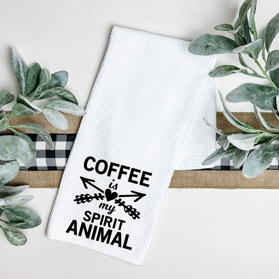 COFFEE IS MY SPIRIT ANIMAL TEA TOWEL Harlow Boutique Official Online Store 