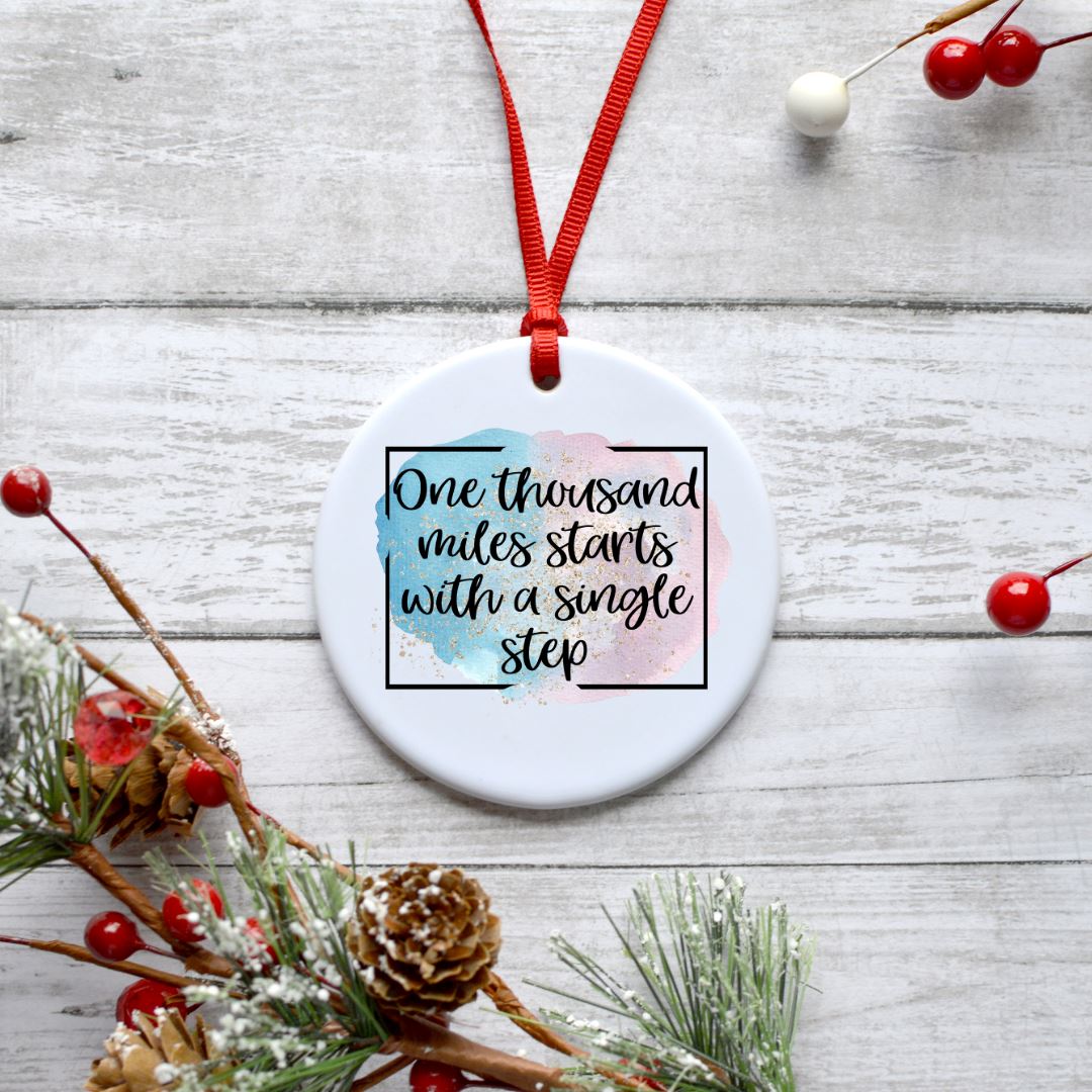 ONE THOUSAND MILES STARTS WITH A SINGLE STEP ORNAMENT Harlow Boutique Official Online Store 