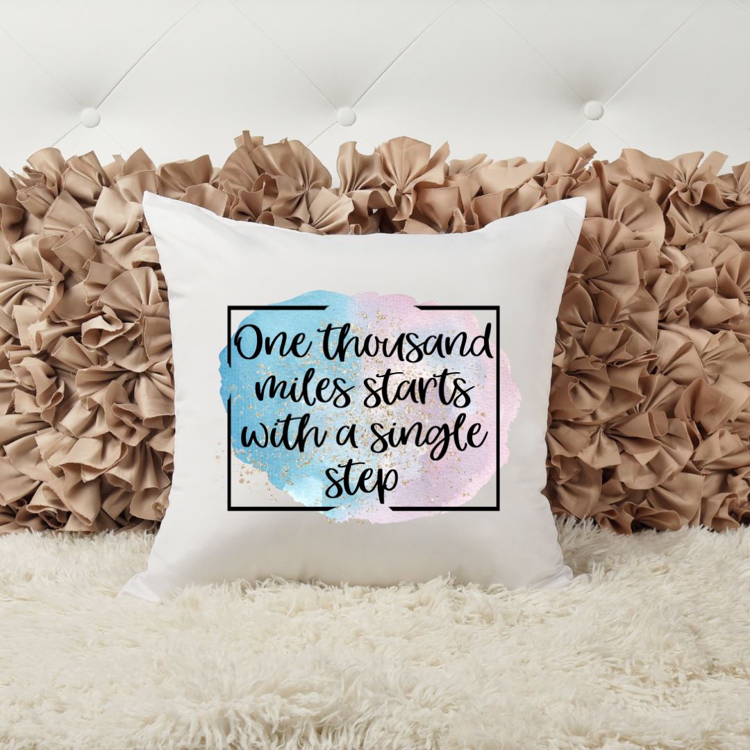 ONE THOUSAND MILES STARTS WITH A SINGLE STEP PILLOW Harlow Boutique Official Online Store 