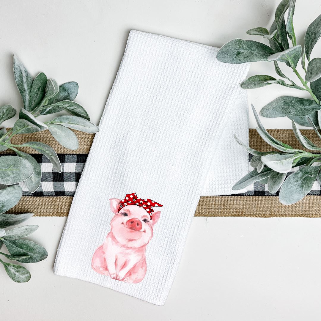 PIG WITH BANDANA TEA TOWEL Harlow Boutique Official Online Store 