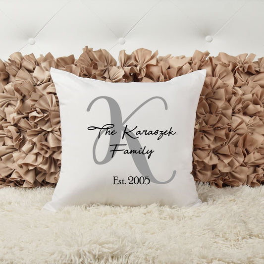 FAMILY NAME MONOGRAMMED PILLOW Pillow Harlow Boutique Official Online Store 