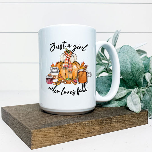 JUST A GIRL WHO LOVES FALL MUG Harlow Boutique Official Online Store 