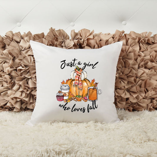 JUST A GIRL WHO LOVES FALL PILLOW Harlow Boutique Official Online Store 