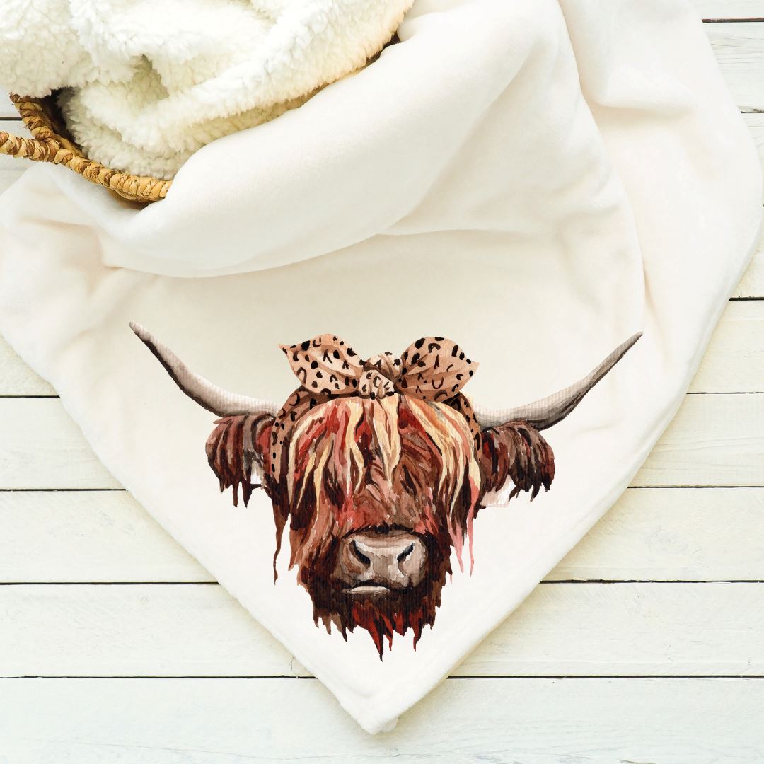 Highland Cow Brown Headband Blanket Blankets Harlow Boutique Official Online Store 