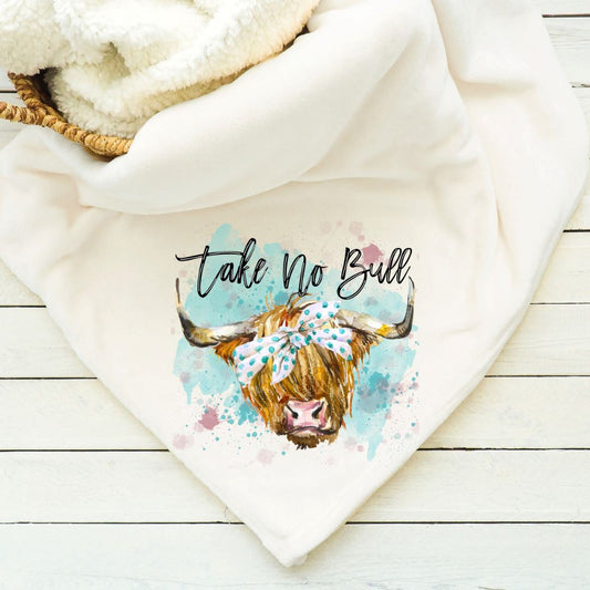 Highland Cow Take No Bull Blanket Blankets Harlow Boutique Official Online Store 