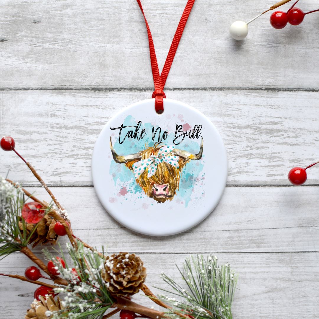 TAKE NO BULL HIGHLAND COW ORNAMENT Harlow Boutique Official Online Store 