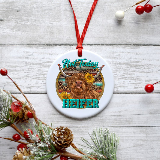 NOT TODAY HEIFER HIGHLAND COW ORNAMENT Harlow Boutique Official Online Store 