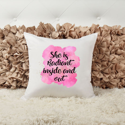 SHE IS RADIANT INSIDE AND OUT PILLOW Harlow Boutique Official Online Store 