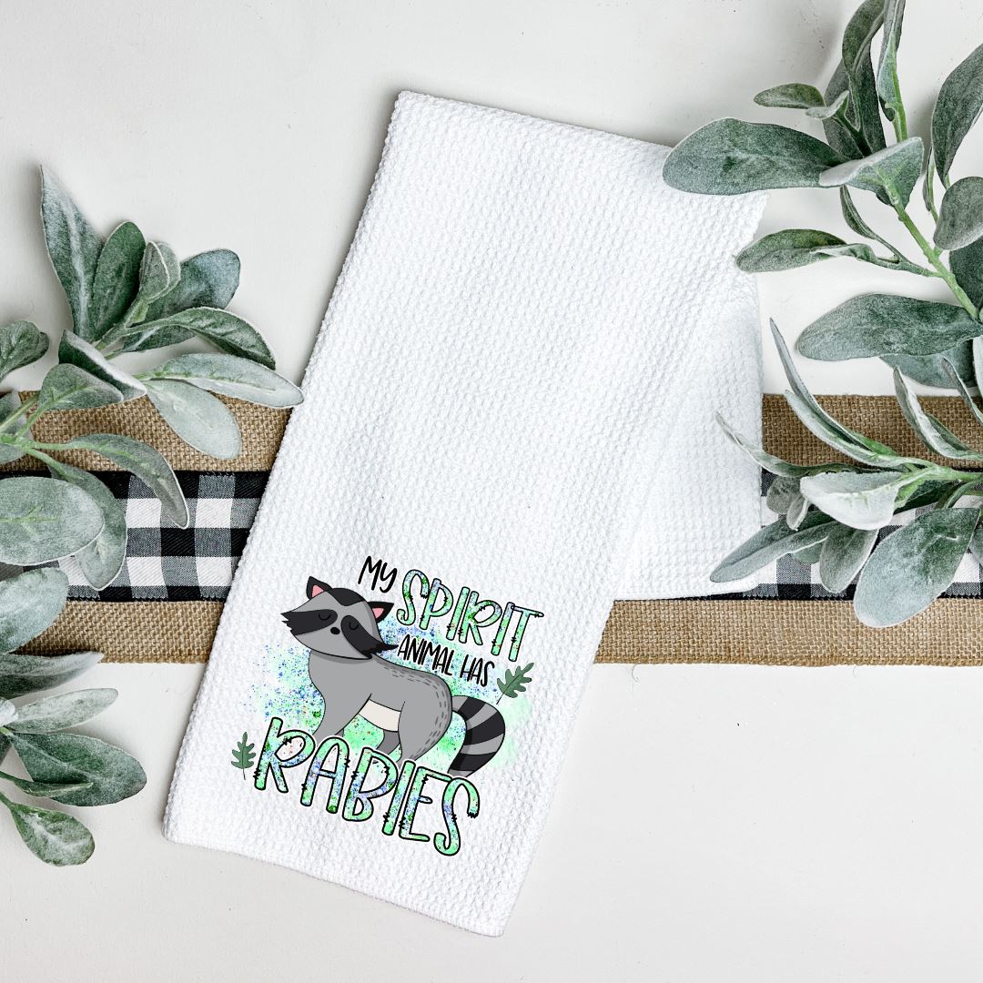 MY SPIRIT ANIMAL HAS RABIES TEA TOWEL Harlow Boutique Official Online Store 