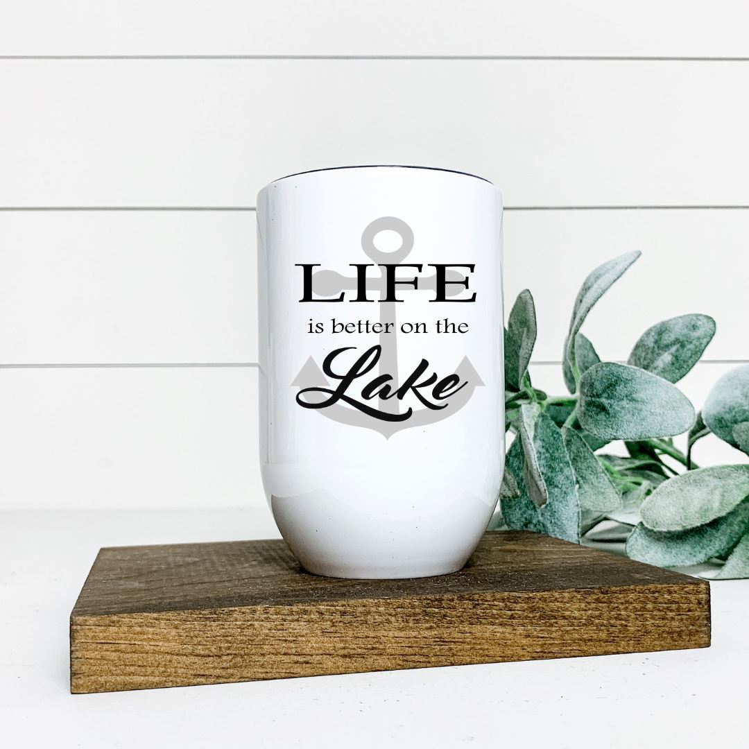 LIFE IS BETTER ON THE LAKE WINE TUMBLER Harlow Boutique Official Online Store 