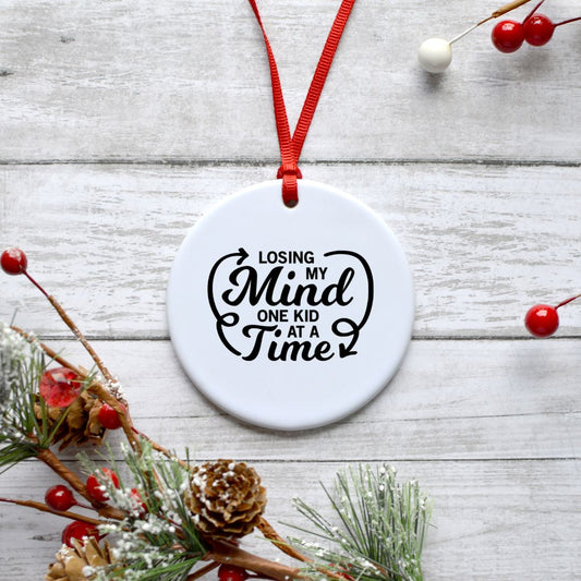 LOSING MY MIND ONE KID AT A TIME ORNAMENT Harlow Boutique Official Online Store 