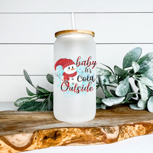 BABY ITS COLD OUTSIDE GLASS JAR TUMBLER Harlow Boutique Official Online Store 