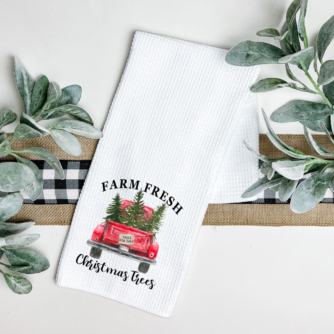 FARM FRESH CHRISTMAS TREES TEA TOWEL Harlow Boutique Official Online Store 