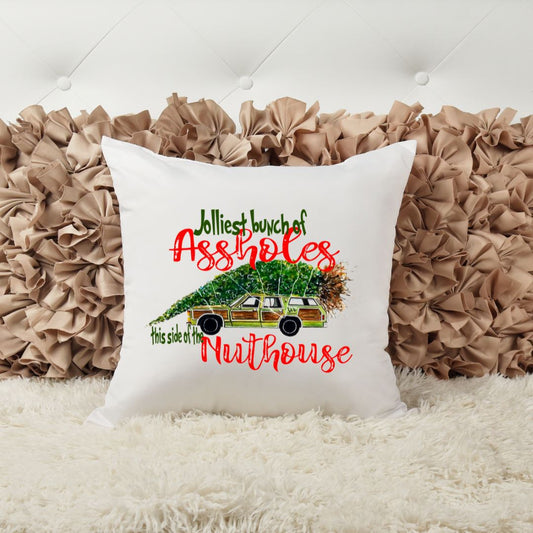 JOLLIEST BUNCH OF ASSHOLES THIS SIDE OF THE NUTHOUSE PILLOW Harlow Boutique Official Online Store 